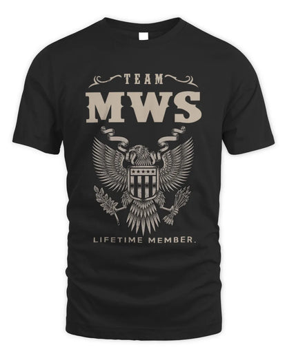 MWS TP06-K82 – Personalized Classic Style Apparel “Team NAME Lifetime Member” - Unisex Standard T-Shirt - Black