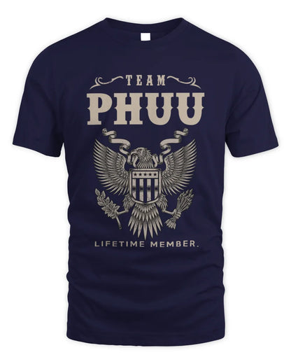 PHUU TP06-K82 – Personalized Classic Style Apparel “Team NAME Lifetime Member” - Unisex Standard T-Shirt - Navy