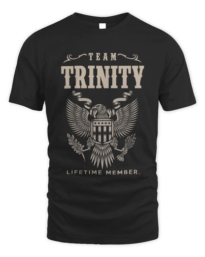 TRINITY TP06-K82 – Personalized Classic Style Apparel “Team NAME Lifetime Member” - Unisex Standard T-Shirt - Black