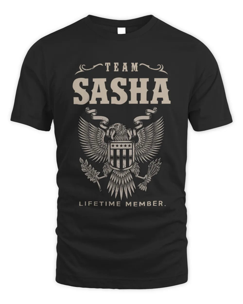 SASHA TP06-K82 – Personalized Classic Style Apparel “Team NAME Lifetime Member” - Unisex Standard T-Shirt - Black