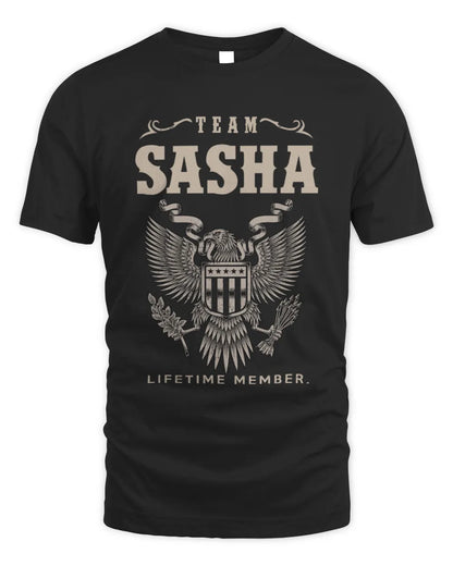 SASHA TP06-K82 – Personalized Classic Style Apparel “Team NAME Lifetime Member” - Unisex Standard T-Shirt - Black