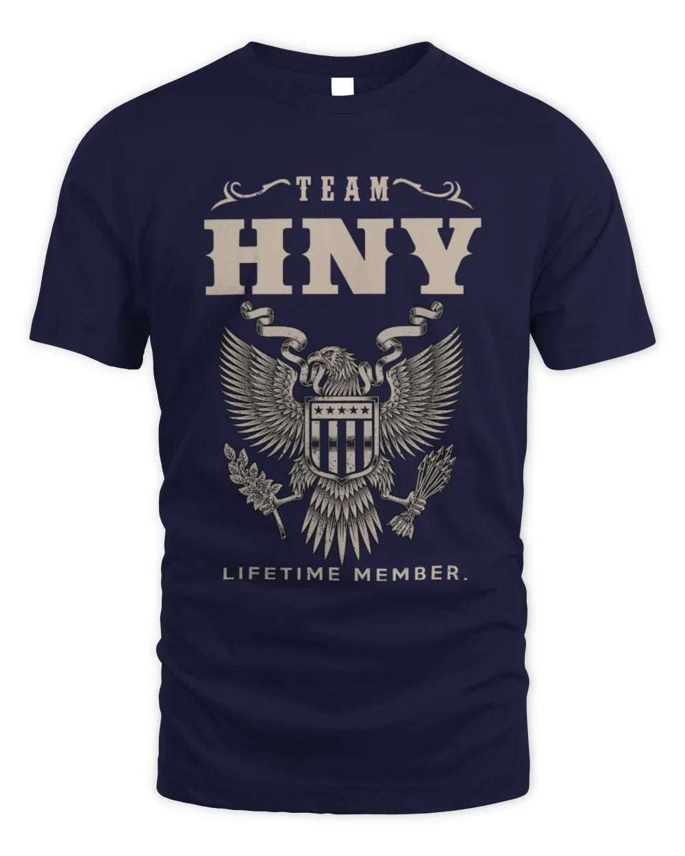 HNY TP06-K82 – Personalized Classic Style Apparel “Team NAME Lifetime Member” - Unisex Standard T-Shirt - Navy