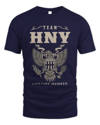 HNY TP06-K82 – Personalized Classic Style Apparel “Team NAME Lifetime Member” - Unisex Standard T-Shirt - Navy