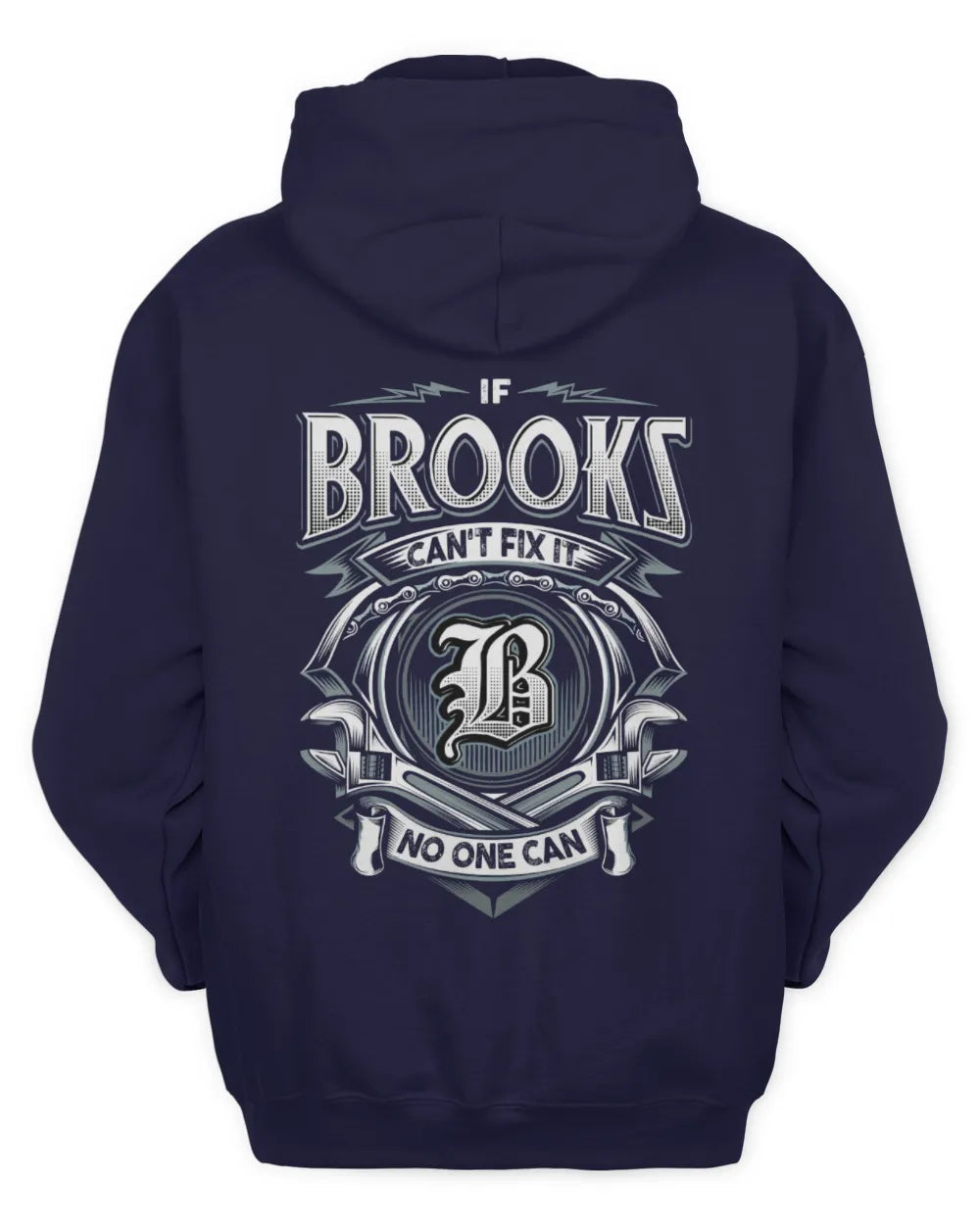 BROOKS AP81-K4-626 - Personalized Ahmed Quote Apparel “If Ahmed Can't Fix It, No One Can” - Unisex Hoodie - Navy