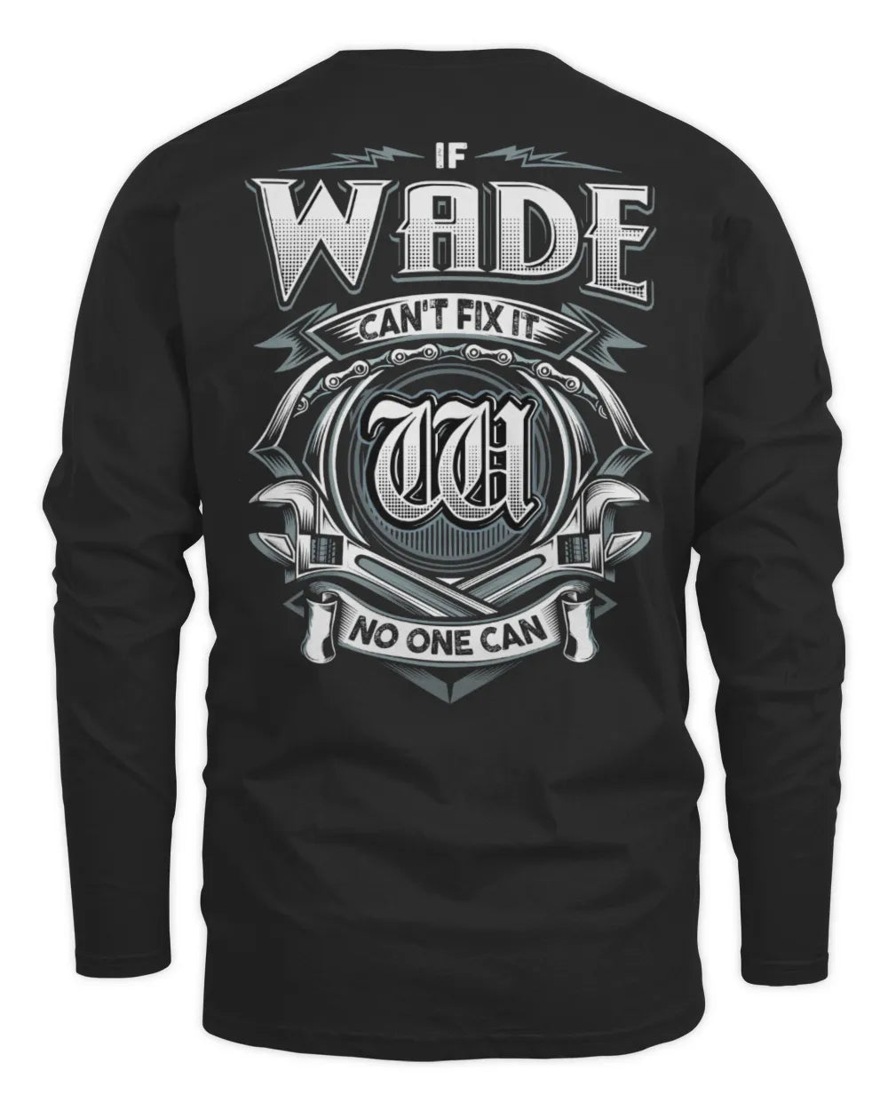 WADE AP81-K4-626 - Personalized Ahmed Quote Apparel “If Ahmed Can't Fix It, No One Can” - Men's Long Sleeved T-Shirt - Black