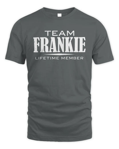 FRANKIE BL62-K4-128 - Personalized “Team NAME Lifetime Member” - Unisex Standard T-Shirt - Charcoal