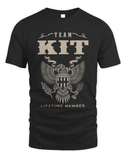 KIT TP06-K82 – Personalized Classic Style Apparel “Team NAME Lifetime Member” - Unisex Standard T-Shirt - Black