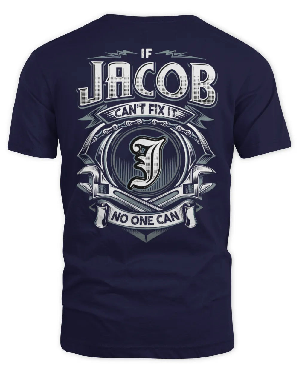JACOB AP81-K4-626 - Personalized Ahmed Quote Apparel “If Ahmed Can't Fix It, No One Can” - Unisex Standard T-Shirt - Navy