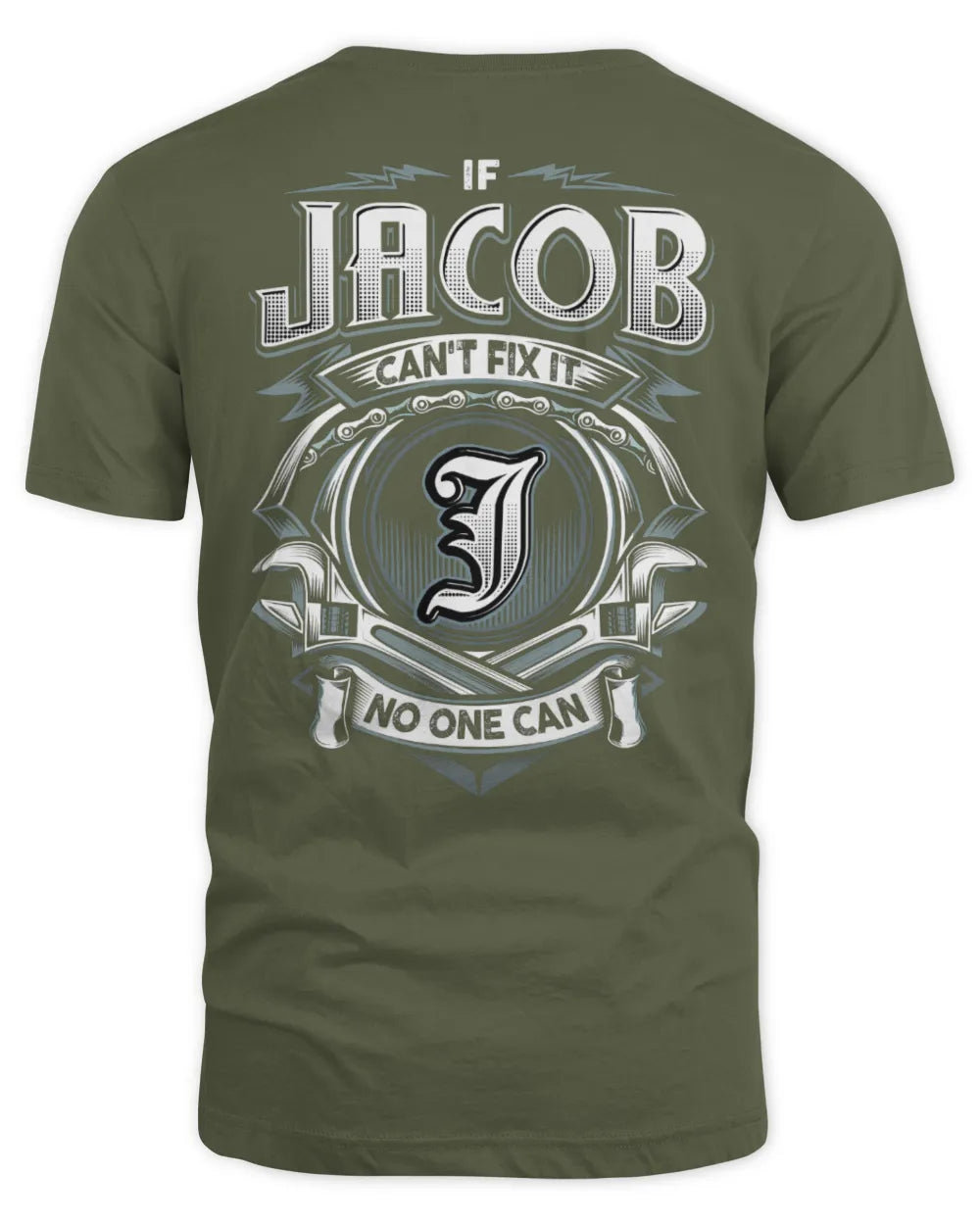 JACOB AP81-K4-626 - Personalized Ahmed Quote Apparel “If Ahmed Can't Fix It, No One Can” - Unisex Standard T-Shirt - Military Green