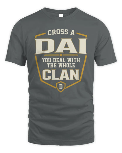 DAI NT1-K008 Cross A/An NAME, You Deal With the Whole Clan | Personalized Vintage T-Shirt - Unisex Standard T-Shirt - Charcoal