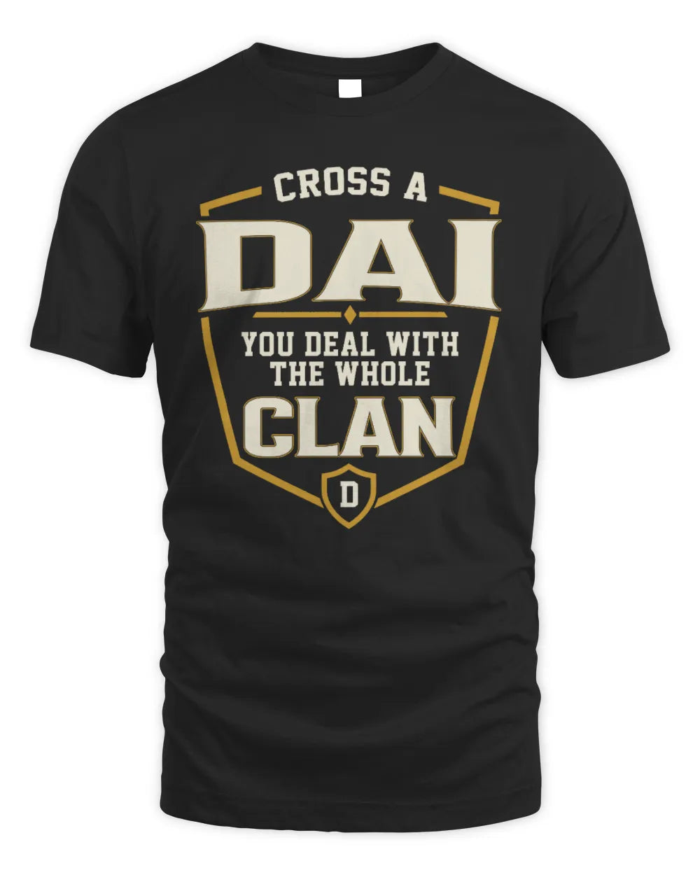 DAI NT1-K008 Cross A/An NAME, You Deal With the Whole Clan | Personalized Vintage T-Shirt - Unisex Standard T-Shirt - Black