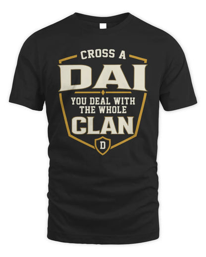 DAI NT1-K008 Cross A/An NAME, You Deal With the Whole Clan | Personalized Vintage T-Shirt - Unisex Standard T-Shirt - Black