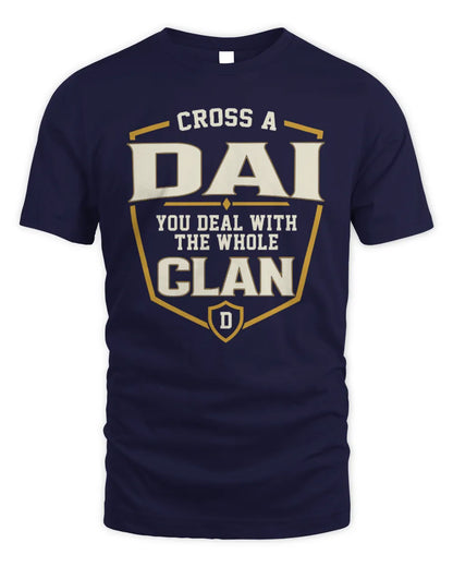 DAI NT1-K008 Cross A/An NAME, You Deal With the Whole Clan | Personalized Vintage T-Shirt - Unisex Standard T-Shirt - Navy