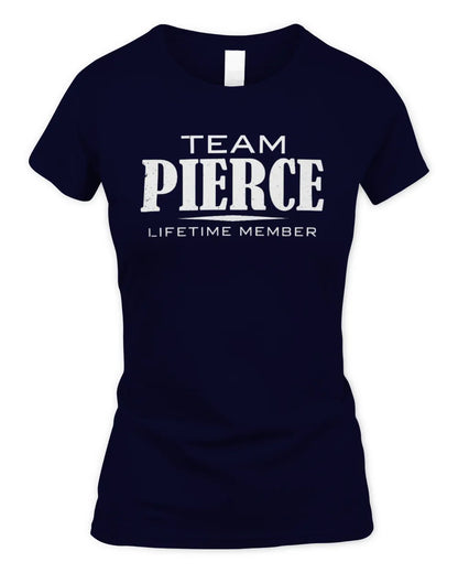 PIERCE BL62-K4-128 - Personalized “Team NAME Lifetime Member” - Women's Standard T-Shirt - Navy