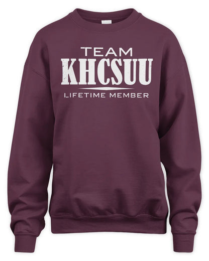 KHCSUU BL62-K4-128 - Personalized “Team NAME Lifetime Member” - Unisex Sweatshirt - Maroon