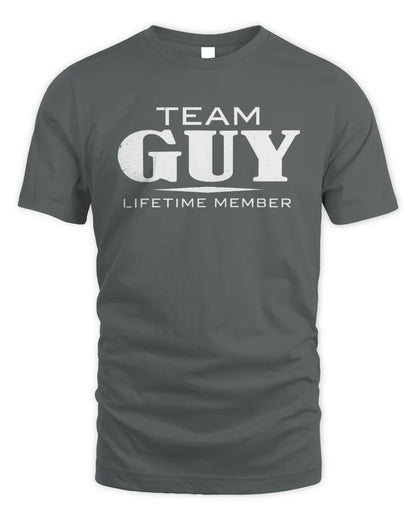 GUY BL62-K4-128 - Personalized “Team NAME Lifetime Member” - Unisex Standard T-Shirt - Charcoal