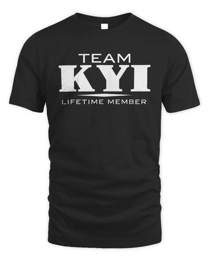KYI BL62-K4-128 - Personalized “Team NAME Lifetime Member” - Unisex Standard T-Shirt - Black