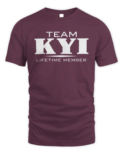 KYI BL62-K4-128 - Personalized “Team NAME Lifetime Member” - Unisex Standard T-Shirt - Maroon