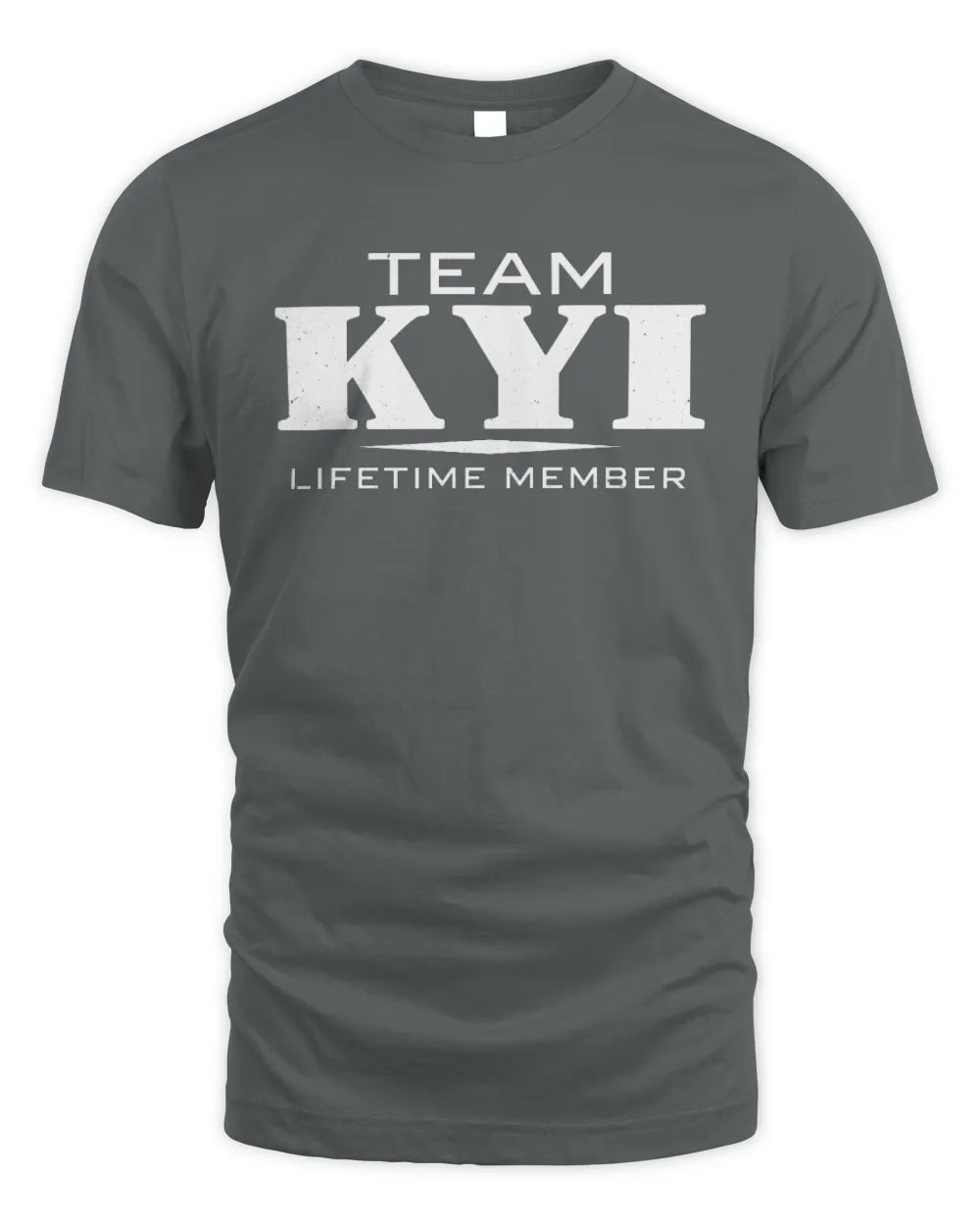 KYI BL62-K4-128 - Personalized “Team NAME Lifetime Member” - Unisex Standard T-Shirt - Charcoal