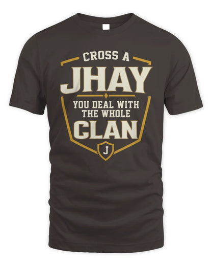 JHAY NT1-K008 Cross A/An NAME, You Deal With the Whole Clan | Personalized Vintage T-Shirt - Unisex Standard T-Shirt - Dark Chocolate