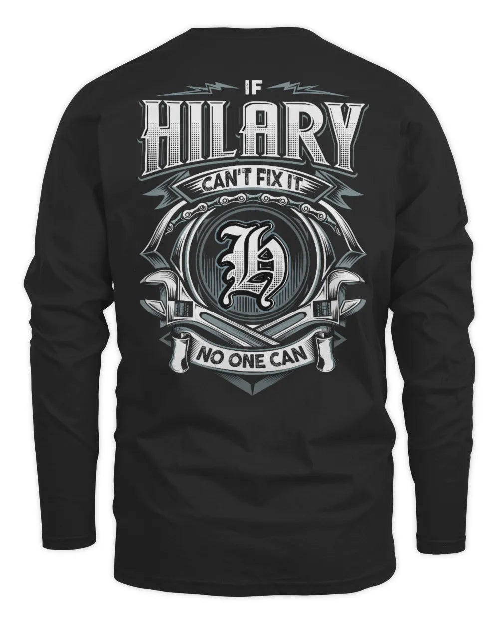 HILARY AP81-K4-626 - Personalized Ahmed Quote Apparel “If Ahmed Can't Fix It, No One Can” - Men's Long Sleeved T-Shirt - Black