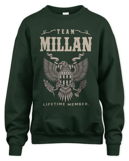 MILLAN TP06-K82 – Personalized Classic Style Apparel “Team NAME Lifetime Member” - Unisex Sweatshirt - Forest Green