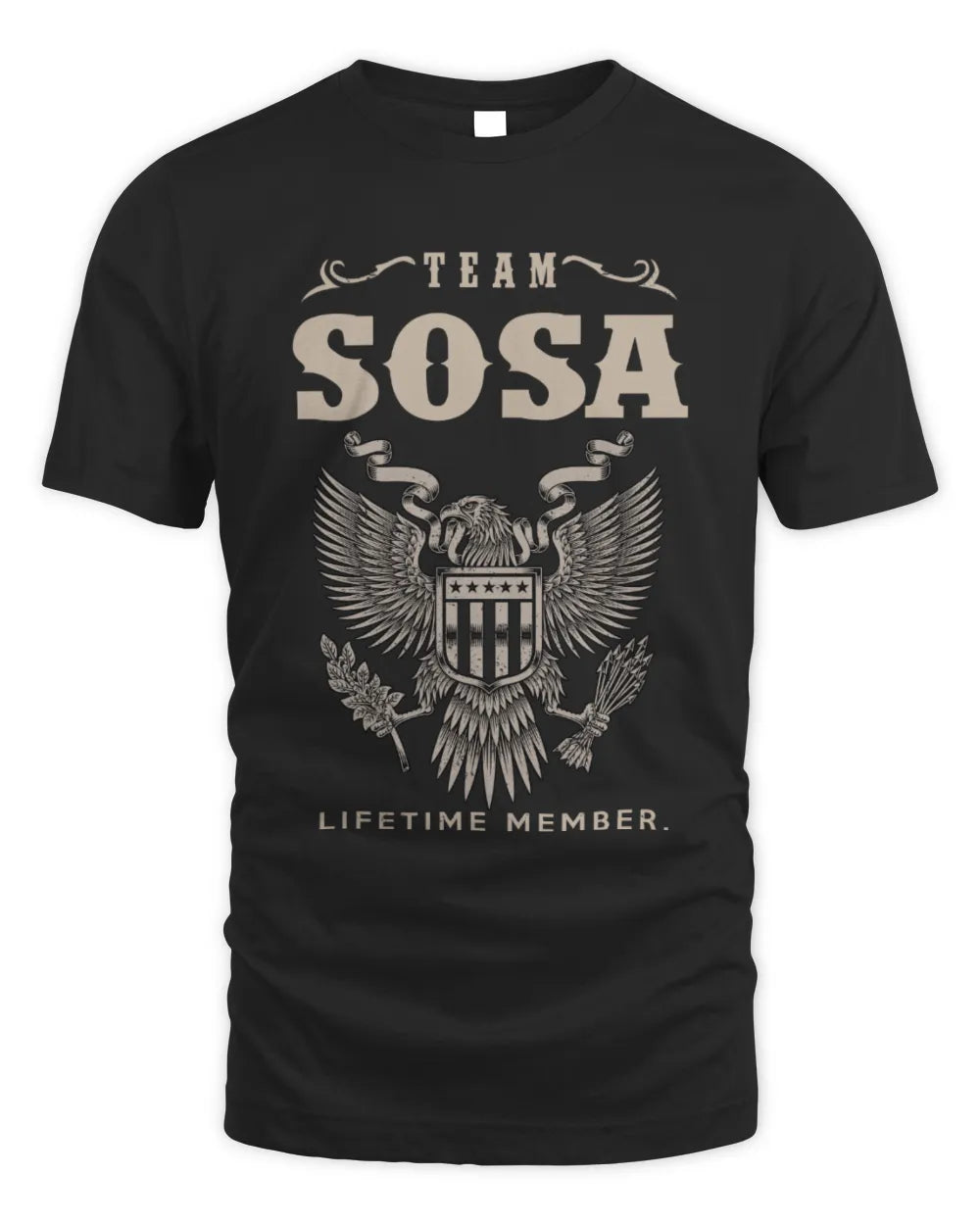 SOSA TP06-K82 – Personalized Classic Style Apparel “Team NAME Lifetime Member” - Unisex Standard T-Shirt - Black