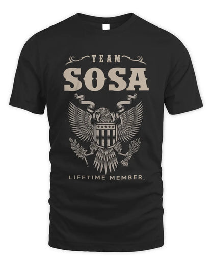 SOSA TP06-K82 – Personalized Classic Style Apparel “Team NAME Lifetime Member” - Unisex Standard T-Shirt - Black