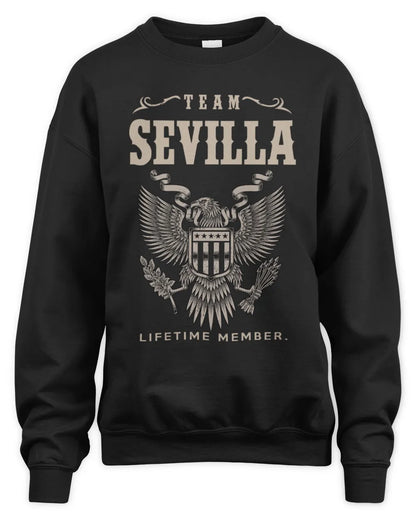 SEVILLA TP06-K82 – Personalized Classic Style Apparel “Team NAME Lifetime Member” - Unisex Sweatshirt - Black