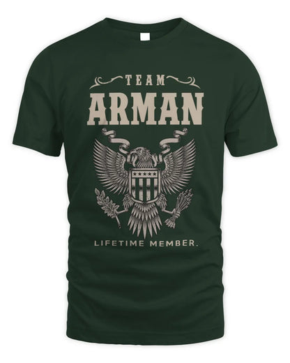 ARMAN TP06-K82 – Personalized Classic Style Apparel “Team NAME Lifetime Member” - Unisex Standard T-Shirt - Forest Green