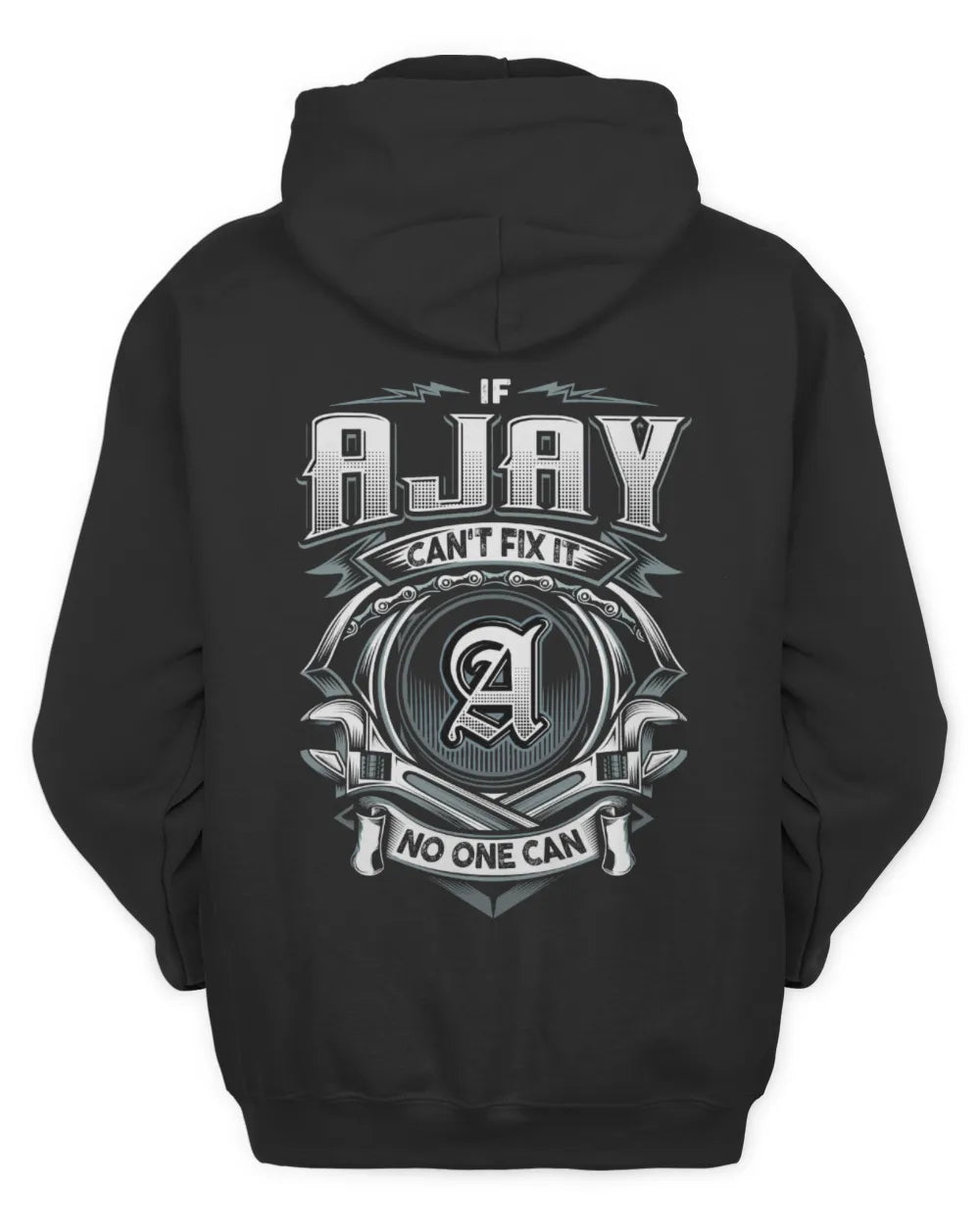 AJAY AP81-K4-626 - Personalized Ahmed Quote Apparel “If Ahmed Can't Fix It, No One Can” - Unisex Hoodie - Black