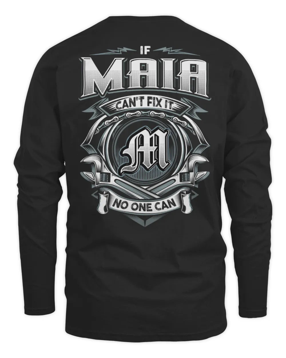 MAIA AP81-K4-626 - Personalized Ahmed Quote Apparel “If Ahmed Can't Fix It, No One Can” - Men's Long Sleeved T-Shirt - Black