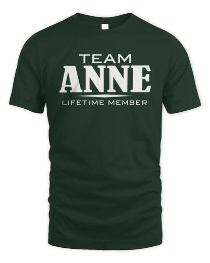 ANNE BL62-K4-128 - Personalized “Team NAME Lifetime Member” - Unisex Standard T-Shirt - Forest Green