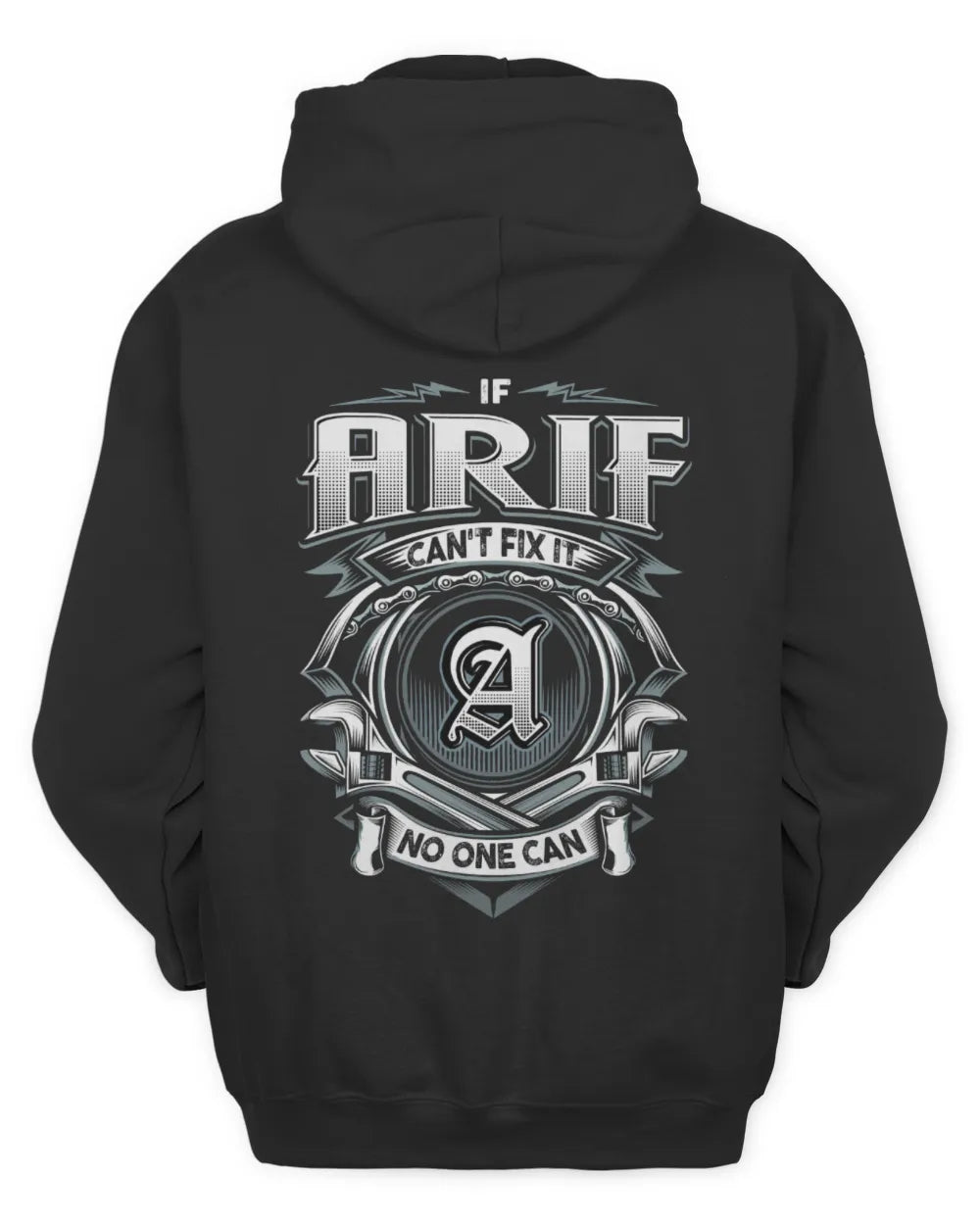 ARIF AP81-K4-626 - Personalized Ahmed Quote Apparel “If Ahmed Can't Fix It, No One Can” - Unisex Hoodie - Black