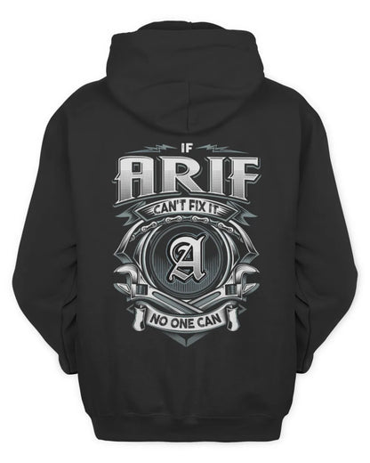 ARIF AP81-K4-626 - Personalized Ahmed Quote Apparel “If Ahmed Can't Fix It, No One Can” - Unisex Hoodie - Black