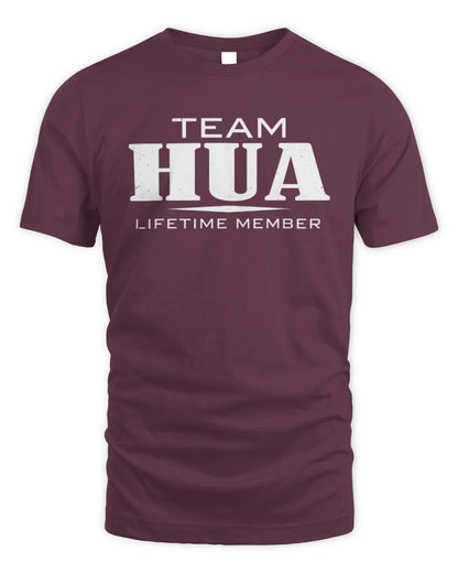 HUA BL62-K4-128 - Personalized “Team NAME Lifetime Member” - Unisex Standard T-Shirt - Maroon