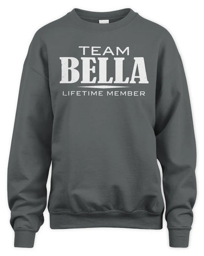 BELLA BL62-K4-128 - Personalized “Team NAME Lifetime Member” - Unisex Sweatshirt - Charcoal