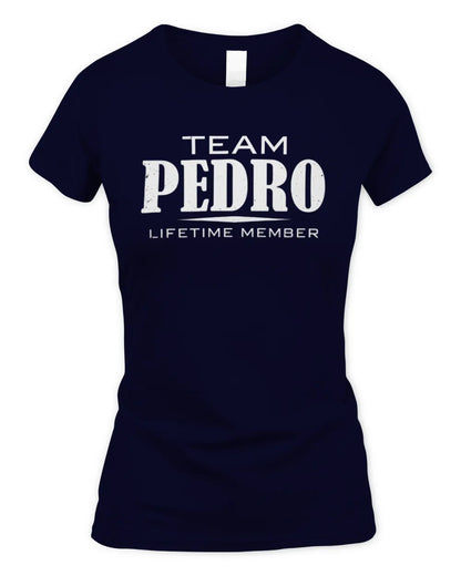 PEDRO BL62-K4-128 - Personalized “Team NAME Lifetime Member” - Women's Standard T-Shirt - Navy