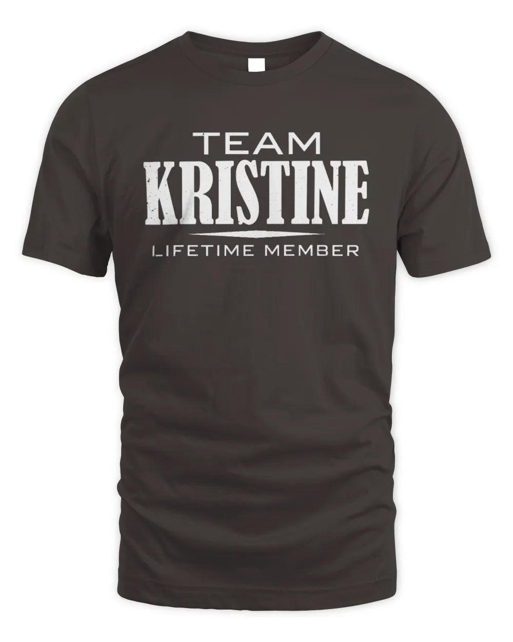 KRISTINE BL62-K4-128 - Personalized “Team NAME Lifetime Member” - Unisex Standard T-Shirt - Dark Chocolate