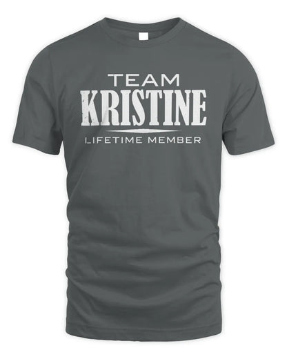 KRISTINE BL62-K4-128 - Personalized “Team NAME Lifetime Member” - Unisex Standard T-Shirt - Charcoal
