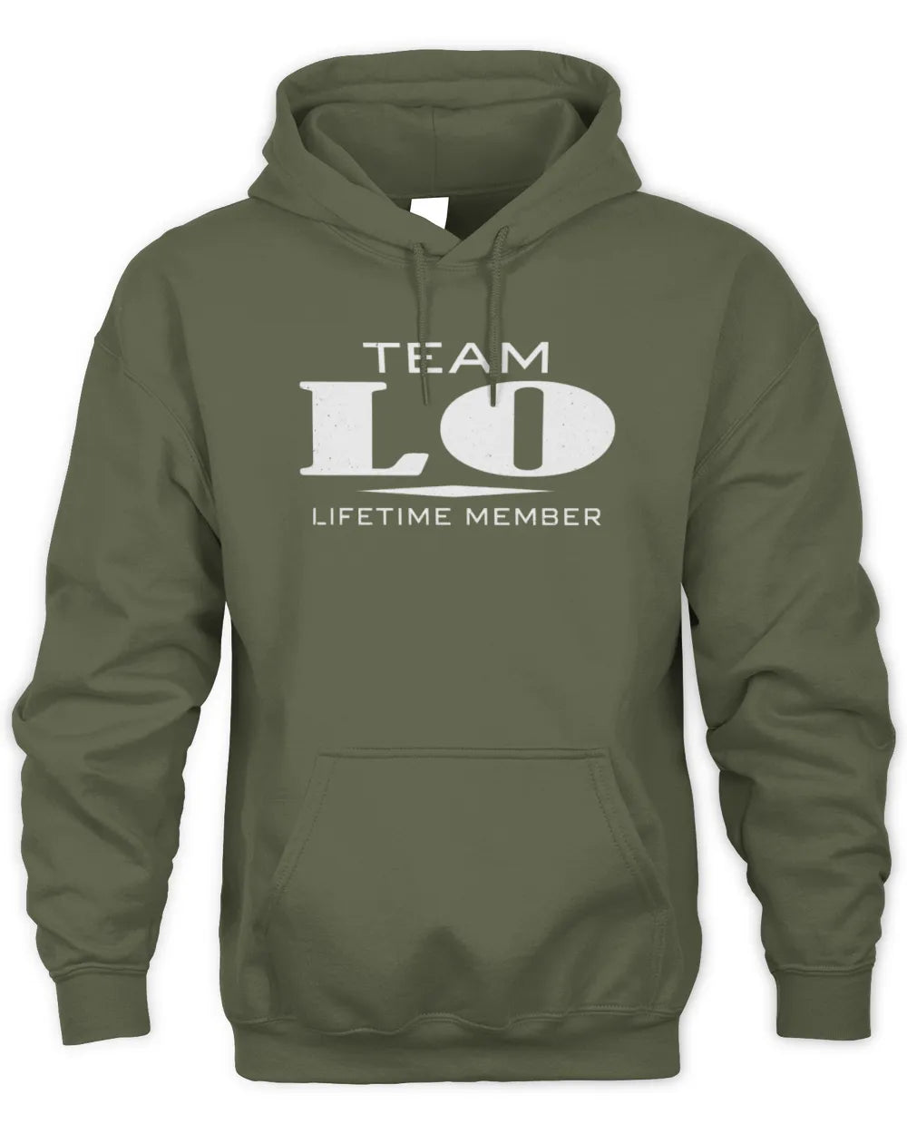 LO BL62-K4-128 - Personalized “Team NAME Lifetime Member” - Unisex Hoodie - Military Green