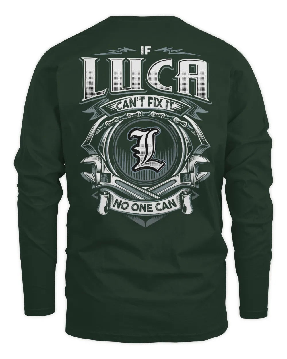 LUCA AP81-K4-626 - Personalized Ahmed Quote Apparel “If Ahmed Can't Fix It, No One Can” - Men's Long Sleeved T-Shirt - Forest Green