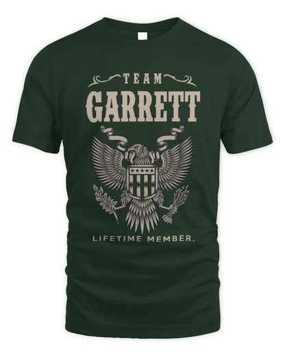 GARRETT TP06-K82 – Personalized Classic Style Apparel “Team NAME Lifetime Member” - Unisex Standard T-Shirt - Forest Green