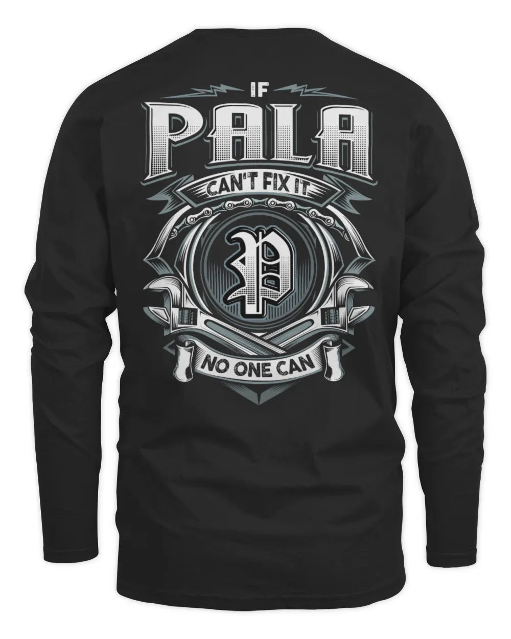 PALA AP81-K4-626 - Personalized Ahmed Quote Apparel “If Ahmed Can't Fix It, No One Can” - Men's Long Sleeved T-Shirt - Black