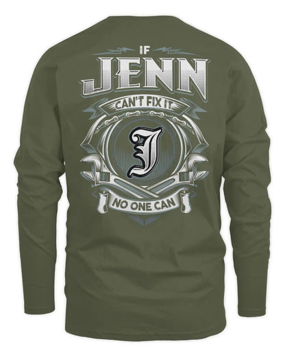 JENN AP81-K4-626 - Personalized Ahmed Quote Apparel “If Ahmed Can't Fix It, No One Can” - Men's Long Sleeved T-Shirt - Military Green