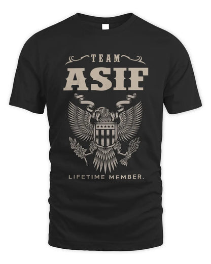 ASIF TP06-K82 – Personalized Classic Style Apparel “Team NAME Lifetime Member” - Unisex Standard T-Shirt - Black
