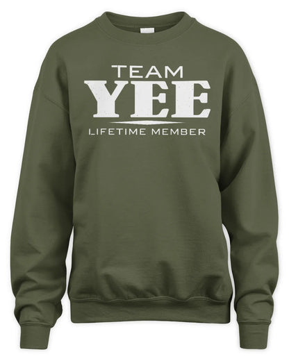 YEE BL62-K4-128 - Personalized “Team NAME Lifetime Member” - Unisex Sweatshirt - Military Green