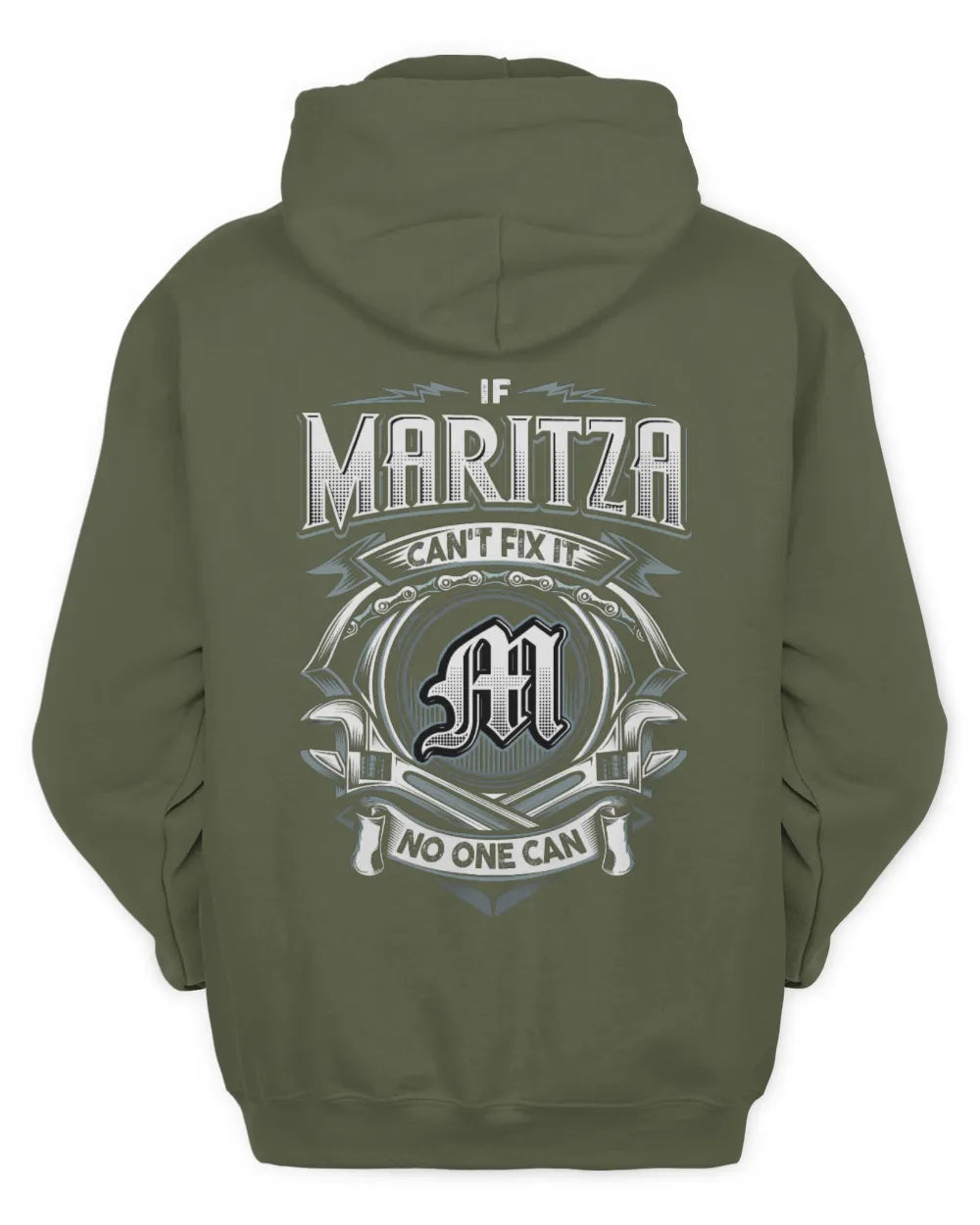 MARITZA AP81-K4-626 - Personalized Ahmed Quote Apparel “If Ahmed Can't Fix It, No One Can” - Unisex Hoodie - Military Green
