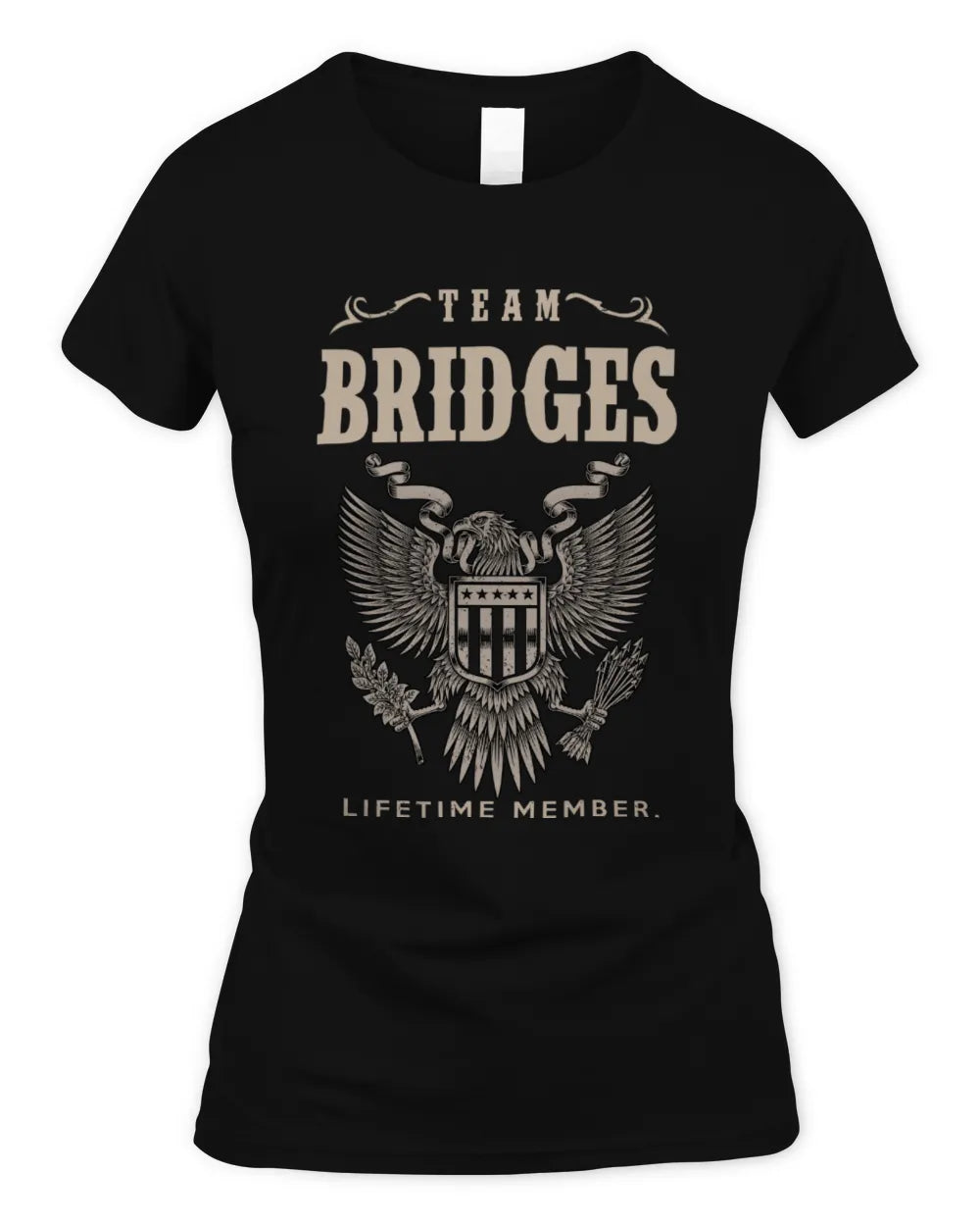 BRIDGES TP06-K82 – Personalized Classic Style Apparel “Team NAME Lifetime Member” - Women's Standard T-Shirt - Black