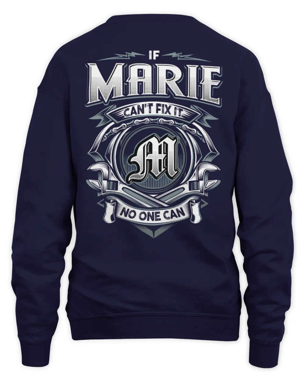 MARIE AP81-K4-626 - Personalized Ahmed Quote Apparel “If Ahmed Can't Fix It, No One Can” - Unisex Sweatshirt - Navy